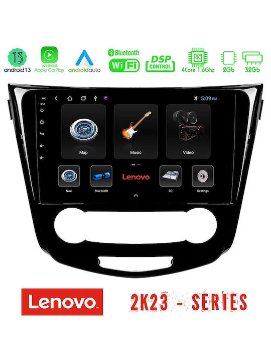 Lenovo Sistem Audio Auto pentru Nissan Qashqai / X-Trail cu A/C (WiFi/GPS) cu Ecran Tactil 10"