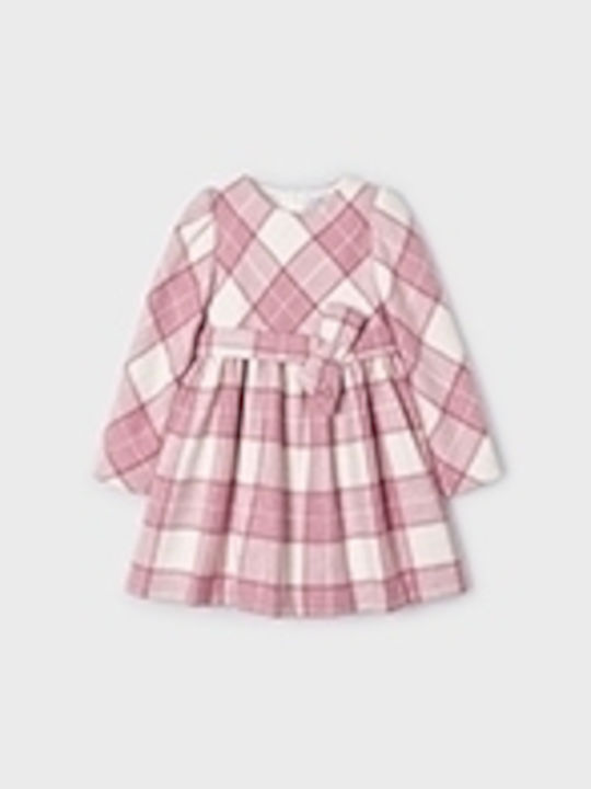 Mayoral Παιδικό Φόρεμα Καρό Ροζ