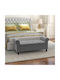 Bench Stool With Storage Space Upholstered In Gray Velvet 126x48.5x57cm