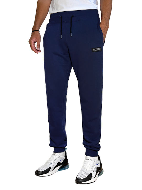 3Guys Men's Sweatpants with Rubber Navy Blue