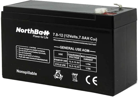 Northbatt Μπαταρία UPS με Χωρητικότητα 7Ah και Τάση 12V 01.009.0028