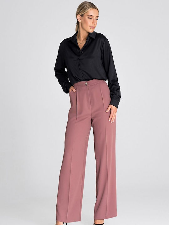 Figl Women's Fabric Trousers Pink