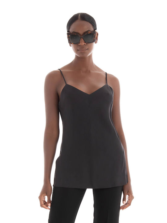 Karl Lagerfeld Damen Satin Lingerie Top Schwarz