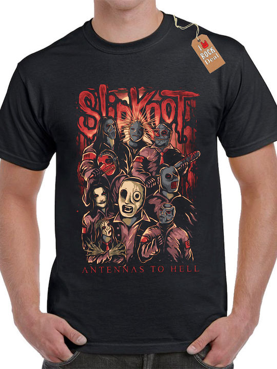 Rock Deal Slipknot Antennas To Hell T-shirt Μαύρο Βαμβακερό