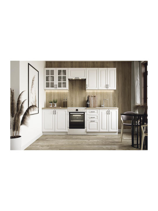 Σετ Ντουλάπια Κουζίνας Κρεμαστά & Δαπέδου Elizabeth 240 x Λευκό