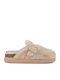 Winter Women's Slippers with Fur Beige