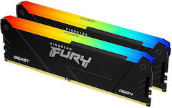 Kingston Fury Beast 16GB DDR4 RAM cu 2 module (2x8GB) și Viteză 3600 pentru Desktop