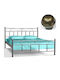 Traditional Metal Bed with Gold Textured Finish for Mattress 160x200cm