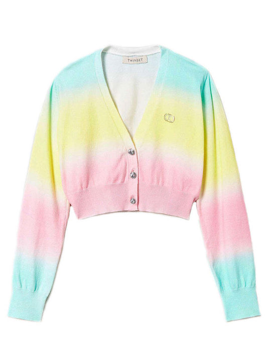 Twinset Girls Cardigan with Buttons Multicolour