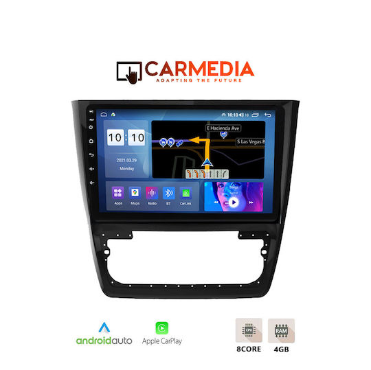 Carmedia Автомобилна Аудио Система (Блутут/USB/WiFi/GPS/Apple-Carplay/Android-Auto) с Тъчскрийн 10"