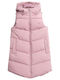 Kinder Freizeitjacke Ärmellos Kurz mit Kapuze Rosa