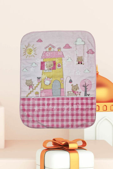 Recos Blanket Cot Velvet Pink 105x125cm