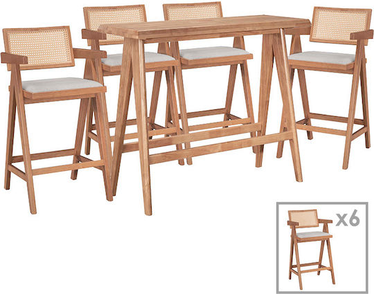 Τραπέζι Μπαρ Winslow με 6 Σκαμπό 120x45εκ. Τραπέζι Μπαρ Winslow με 6 Σκαμπό 120x45εκ.