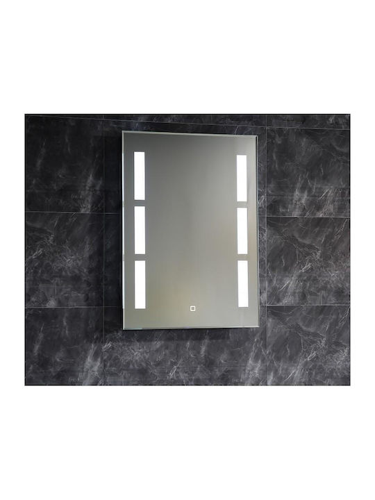 Inter Ceramic Oglindă de Baie Dreptunghiulară Lumini LED din Oțel Inoxidabil 50x70cm