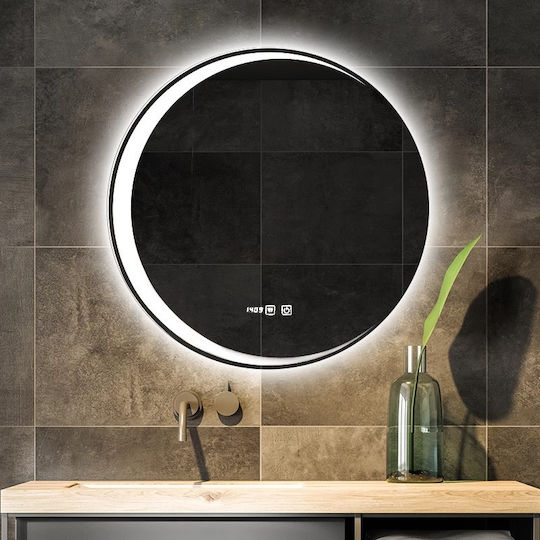 My Smart Mirror Στρογγυλός Καθρέπτης Μπάνιου Αφής με Bluetooth 70x70cm