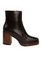 Leder Stiefeletten Damen Braun