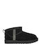 Classic Ultra Mini Bling Leder Stiefeletten Damen Schwarz