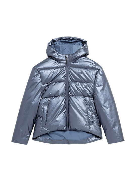 4F Kids' Casual Jacket Short with Hood Silver