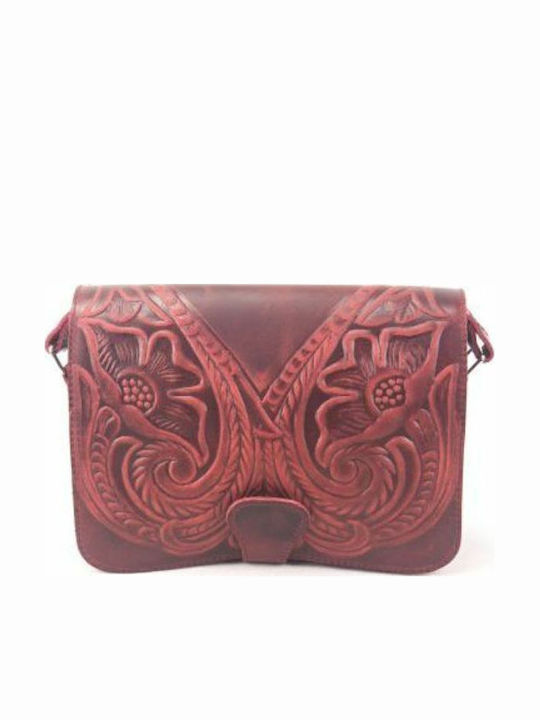 -leather Leather Women's Bag Crossbody Burgundy