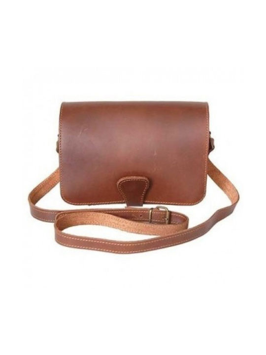 Kouros Κούρος Leather Women's Bag Crossbody Brown