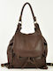 Leder Damentasche Rucksack Braun