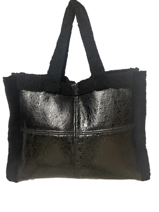 MARKOS LEATHER Khloe Μουτον Leather Women's Bag Shoulder Black