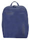 Leather Women's Bag Backpack Navy Blue
