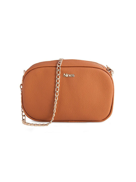 Nines Nines Τσαντάκι Din piele Geantă de damă Crossbody Tabac maro