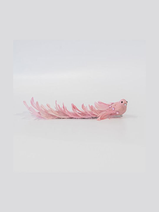 Eurolamp De Crăciun Plastică Figurină Pasăre Roz Lungime 7cm.