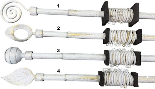 TnS Bare Pliabile Metalice Pentru Perdele Single 120-210 cm Alb/Auriu 09-950-0447 TnS Bare Pliabile Metalice Pentru Perdele Single 120-210 cm Alb/Auriu 09-950-0447