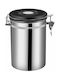 Feggrini Vase Coffee with Airtight Lid Metallic Silver 1800ml