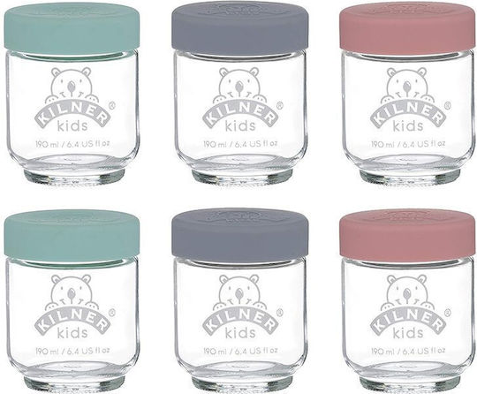 KIlner Σετ 6τμχ Βάζα Γενικής Χρήσης με Καπάκι Γυάλινο Διάφανο 190ml 6τμχ