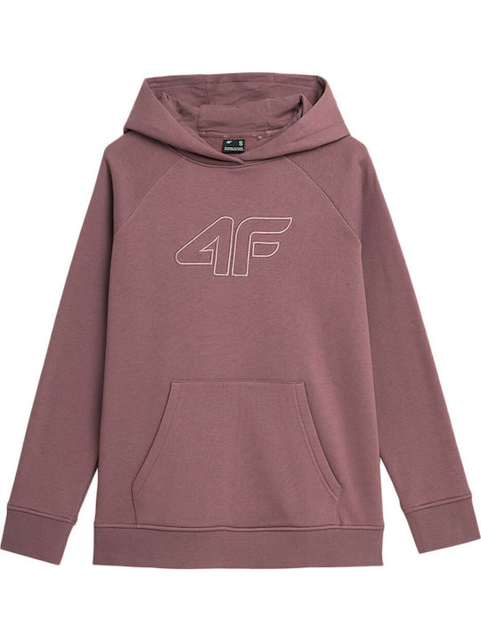 4F Damen Sweatshirt Kapuzen Burgundisch
