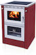 Senko Metallic Wood Stove with Oven 7.5kW Bordeaux