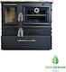 Caliskan 214 With Storage Drawer Steel Wood Stove with Oven 6.4kW Gray