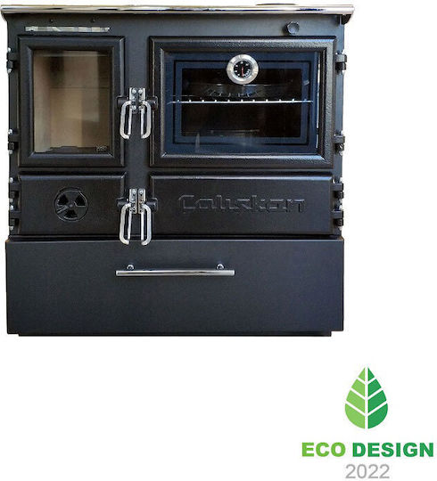 Caliskan 214 With Storage Drawer Steel Wood Stove with Oven 6.4kW Gray