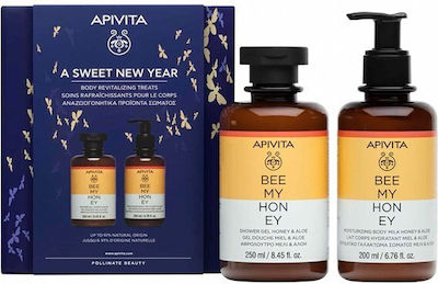 Apivita A Sweet New Year Skin Care Set for Cleaning Body Cleaning with Bubble Bath & Body Cream