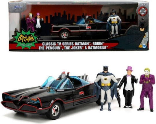 Jada Toys DC Comics Batman Batman Robin The Penguin The Joker & Batmobile Vehicle Figure Height 19cm Scale 1:24
