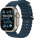 Apple Watch Ultra 2 Ocean Band Titanium 49mm Αδιάβροχο με eSIM και Παλμογράφο (Blue Ocean Band)