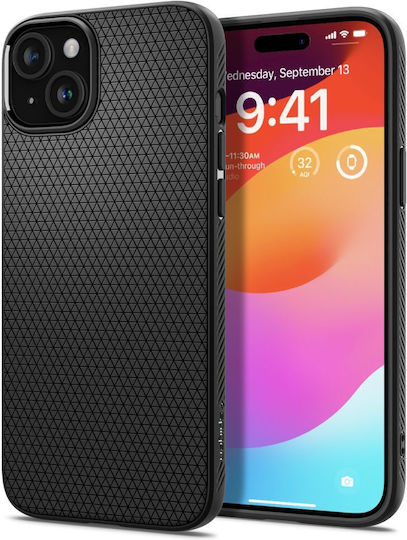Spigen Liquid Air Back Cover Silicone 0.3mm Black (iPhone 15)