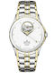 Edox Grand Ocean Γυναικείο Ρολόι 32mm Αυτόματο με Ασημί Μεταλλικό Μπρασελέ