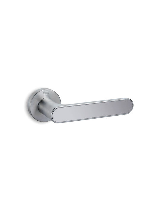 Convex Hebel Mittlere Tür mit Rosette 2195 Paar Copper-Mat White
