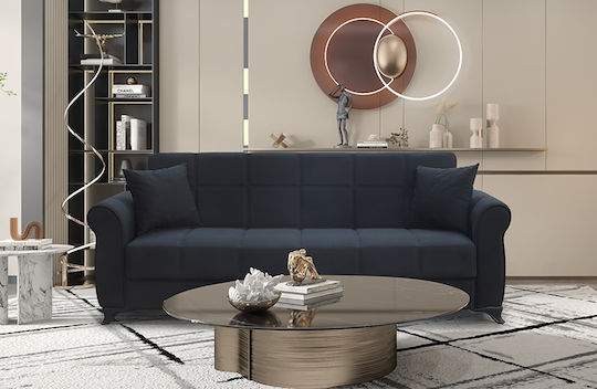 Lena Dreisitzer Sofa Bett Schwarz 210x80x75cm
