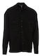 Overshirt cu Mânecă Lungă, Croială Slim, Negru