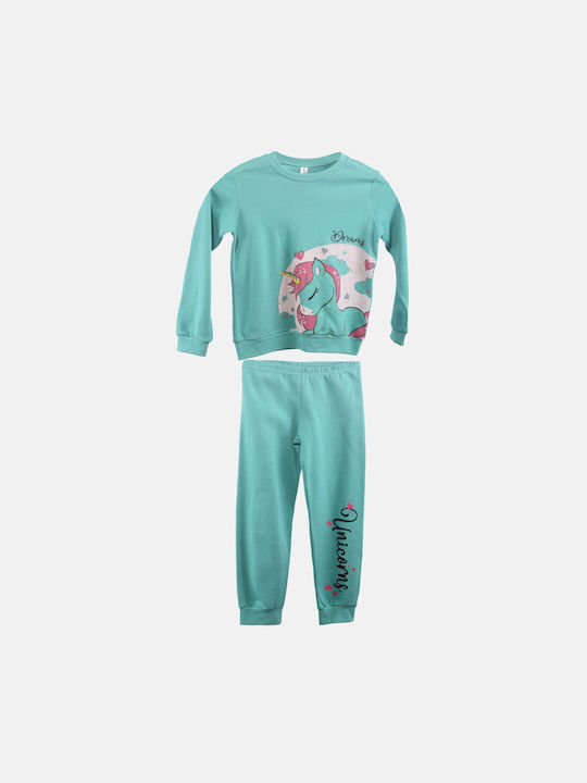 Dreams Set Top & Bottom Kids Pyjamas Turquoise