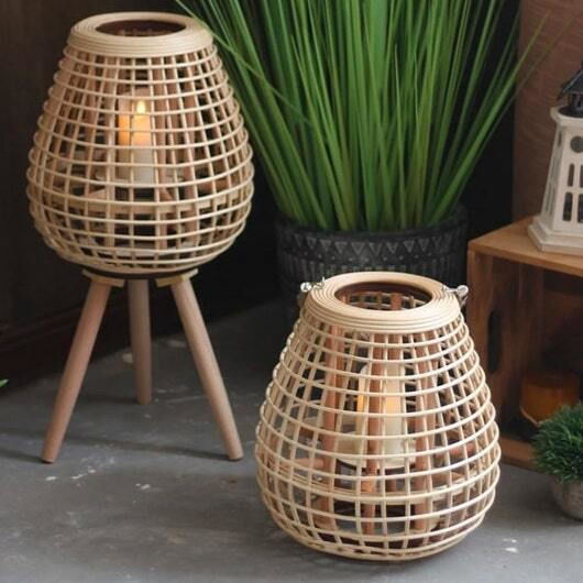 Lalos Laterne Bamboo Bodenmontage Braun 28x28x52cm 1Stück