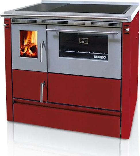 Senko SG-90 Metalic Cuptor pe lemne cu cuptor 7.5kW Inox Mat