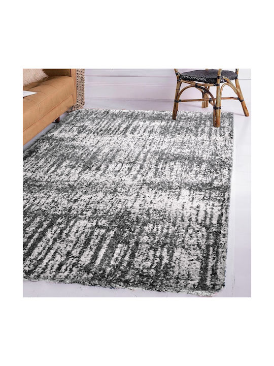 Saray Home Moroccan Thom Abstract Covor Rectangular Shaggy Gri