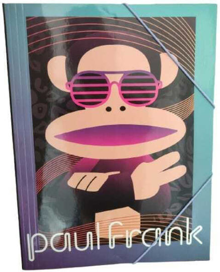 Gim Folder with Rubber Band and Ears for Paper A4 Purple Paul Frank