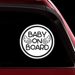 Frisky Baby on Board Sticker White